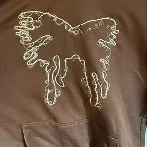 Brown butterfly stitched hoodie